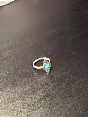 Sterling Silver Ring with Turquoise Stone - Women's Jewelry
